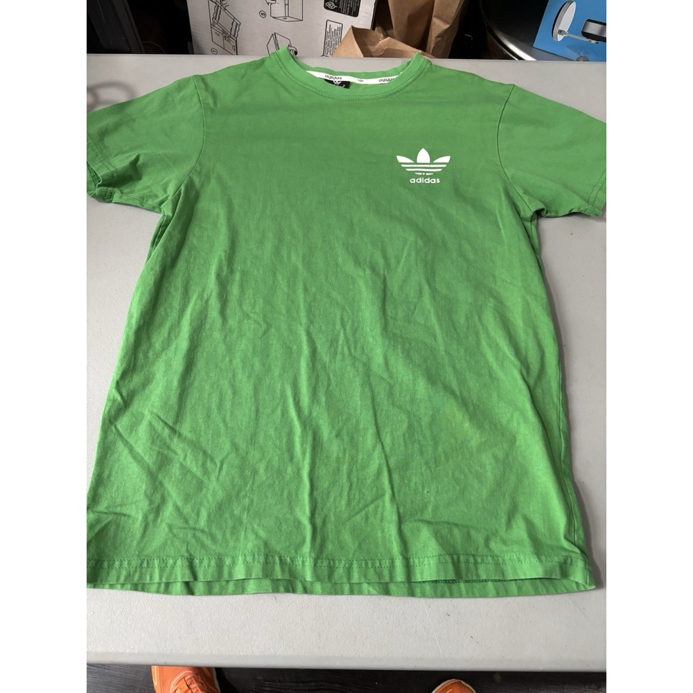 Adidas Trefoil Logo T Shirt Bright Green Men's Size M Short Sleeve Casual